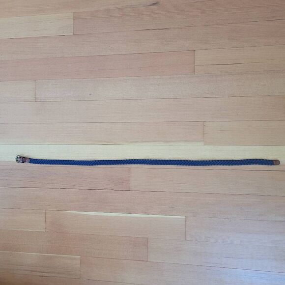 j crew navy blue braided belt preppy coastal nautical academia office - Picture 5 of 7